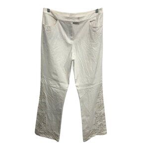 St. John Evening By Marie Gray Womens Embellished Dress Pants Size 12 White